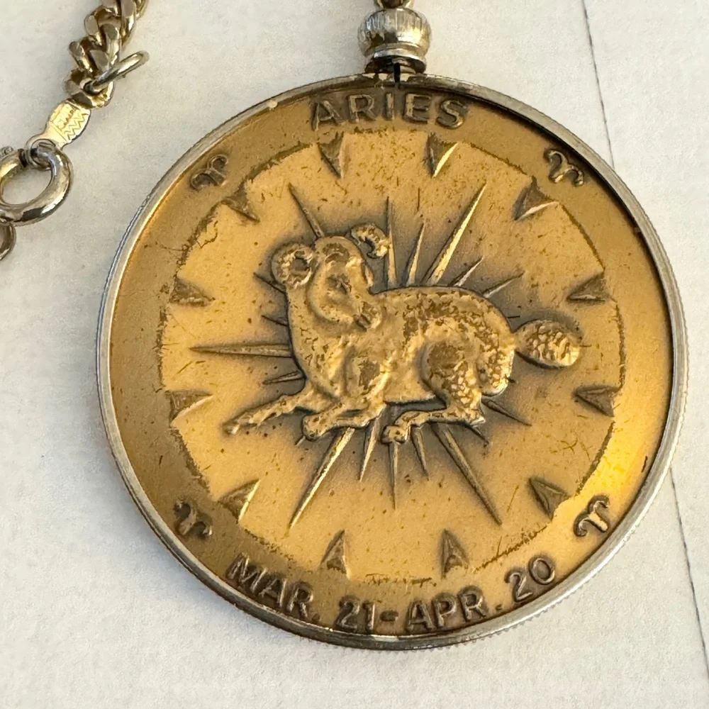Aries Zodiac Pendant Necklace - Gold-Tone Men’s Jewelry